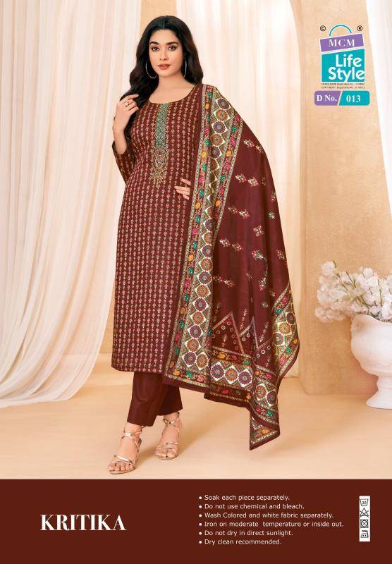 Mcm kartika jam satin work vol-1 Wholesale dress material market in Chennai